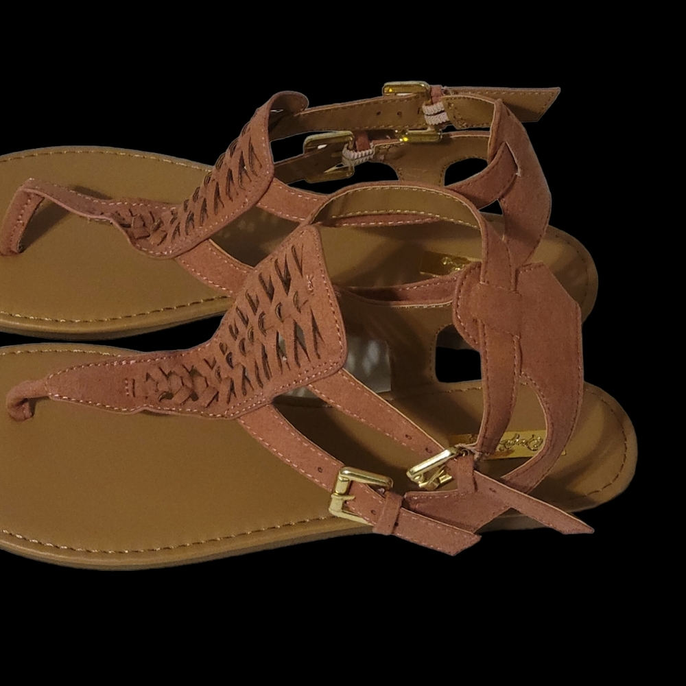 Dusty Red Gladiator Sandals - Picture 4 of 5